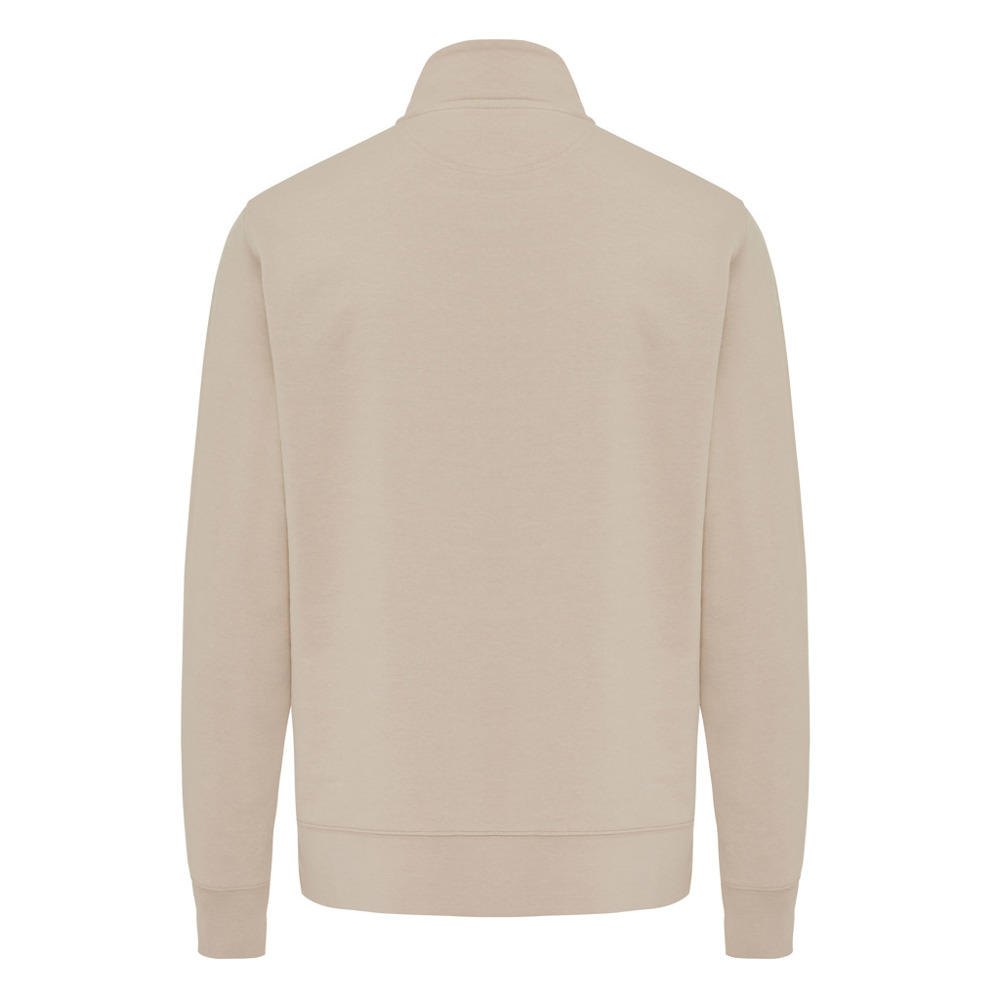 IQONIQ Elgon gerecycled katoen sweater met kwartritssluiting