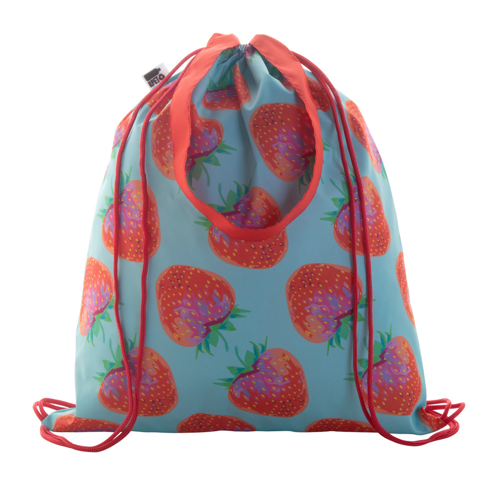 CreaDraw Shop RPET - custom made tas met trekkoordsluiting - Rood/Wit