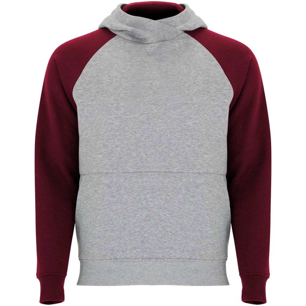 Badet tweekleurige kinderhoodie - Gemêleerd grijs, Granaat