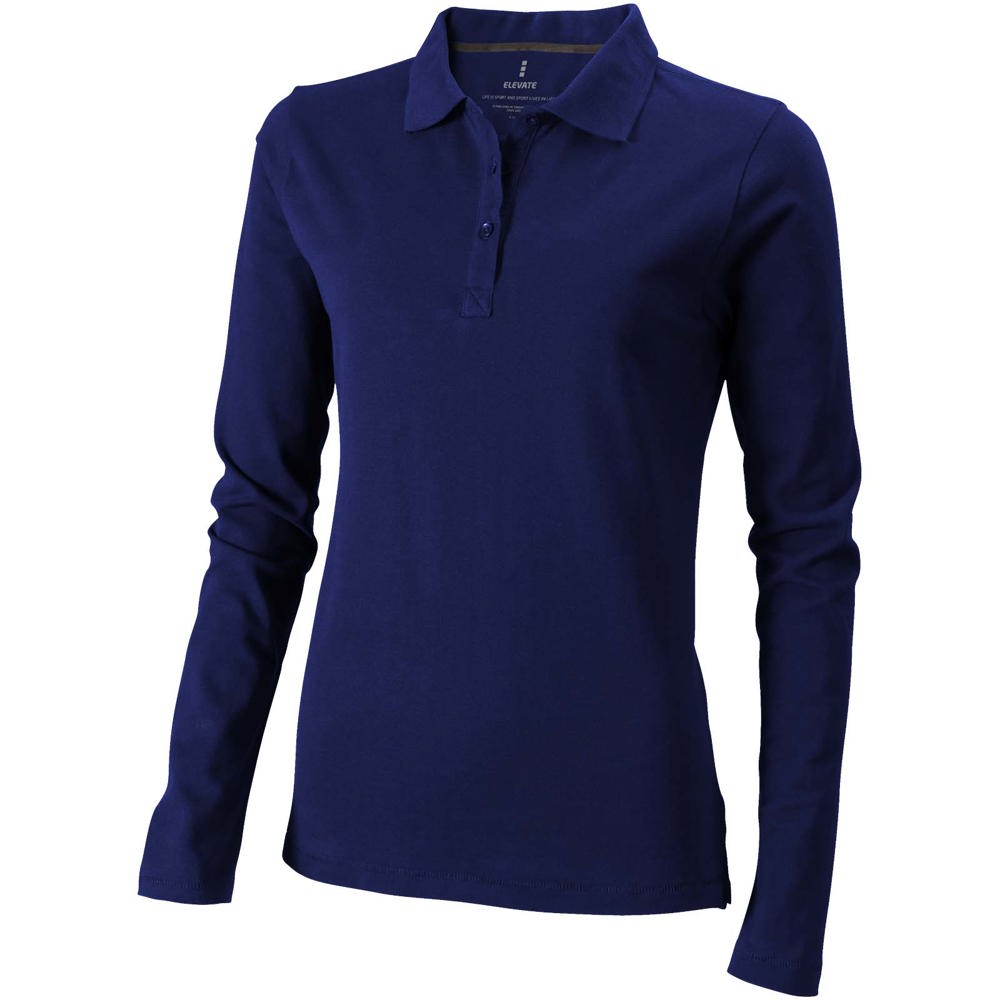Calgary damespolo met lange mouwen - Marineblauw