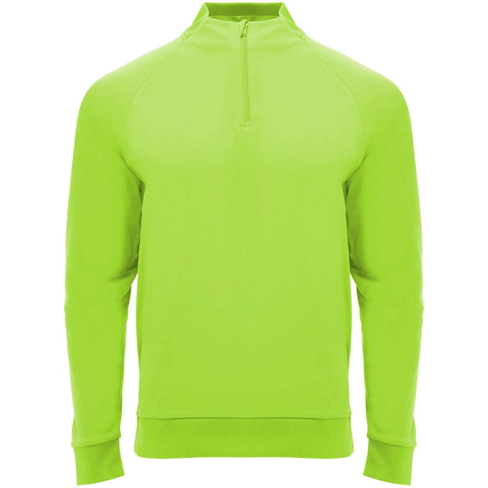 Epiro unisex sweatshirt met lange mouwen en kwartrits - Fluor groen