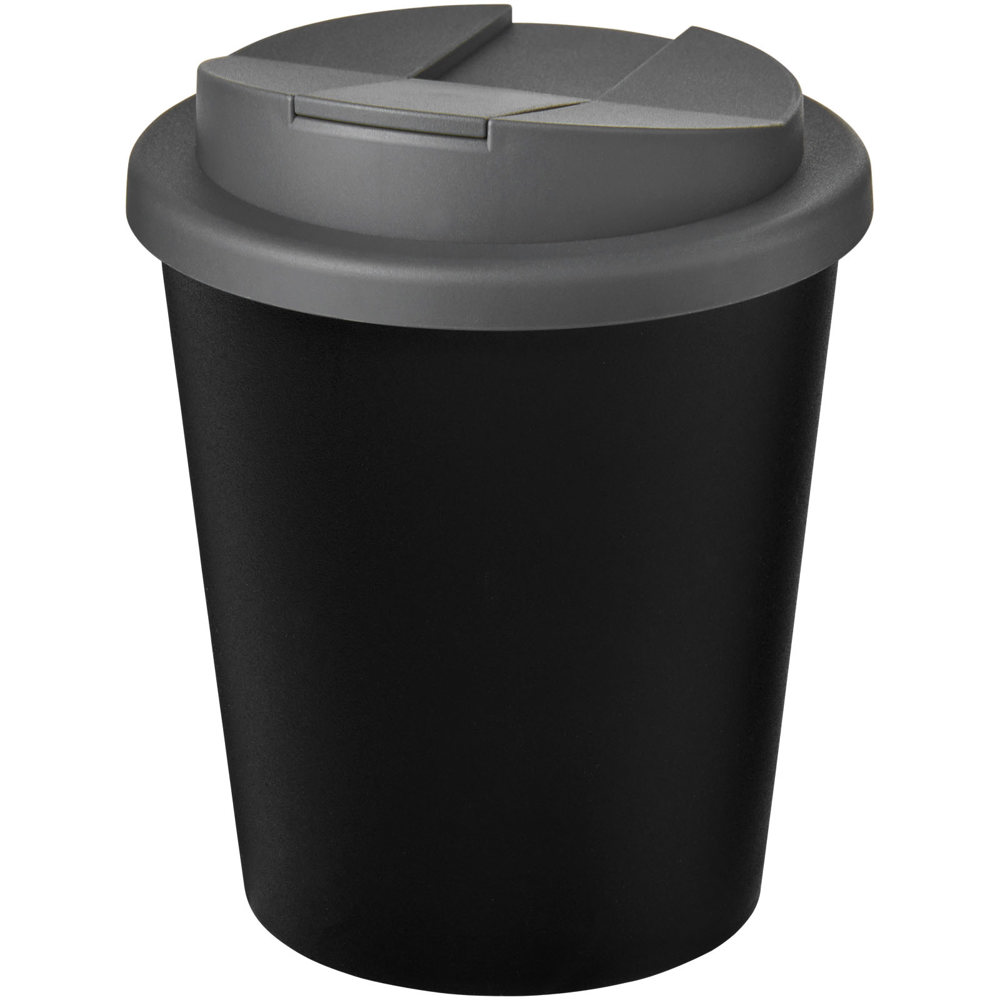 Americano® Espresso Eco 250 ml gerecyclede beker met knoeibestendig deksel - Zwart, Grijs