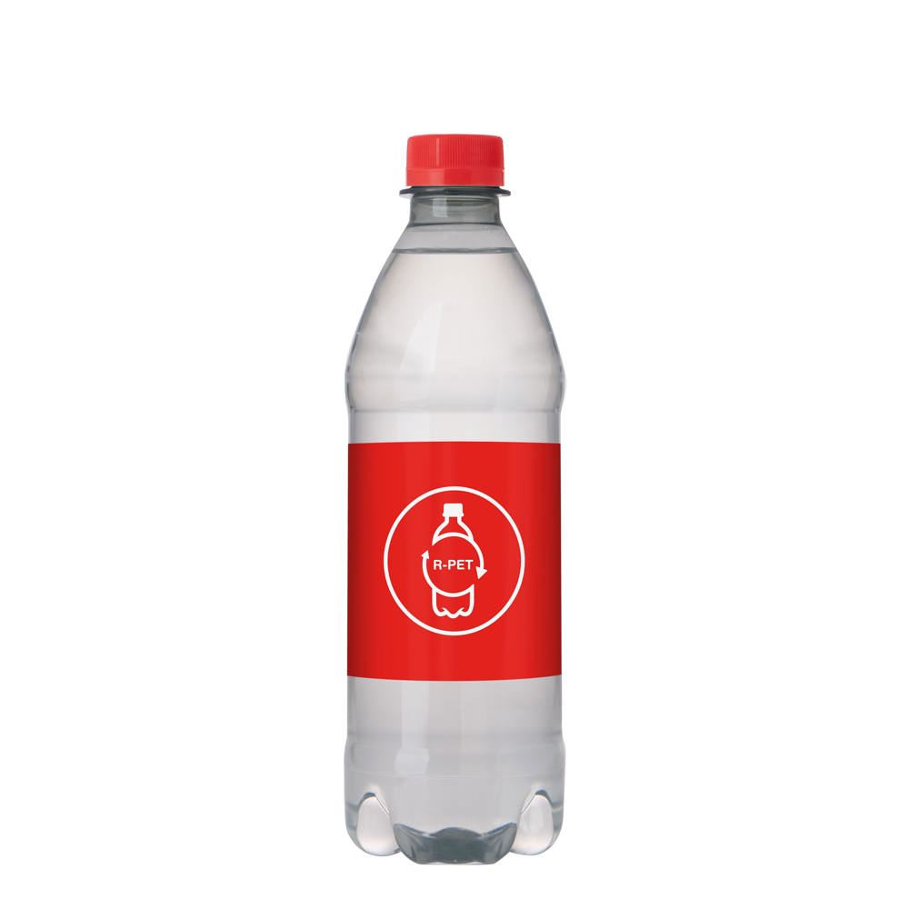 Bronwater 500 ml met draaidop - transparant/rood