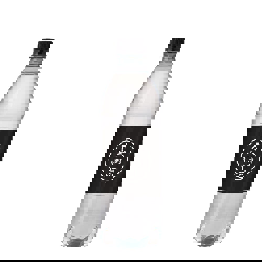 Bronwater 500 ml met draaidop - transparant/zwart