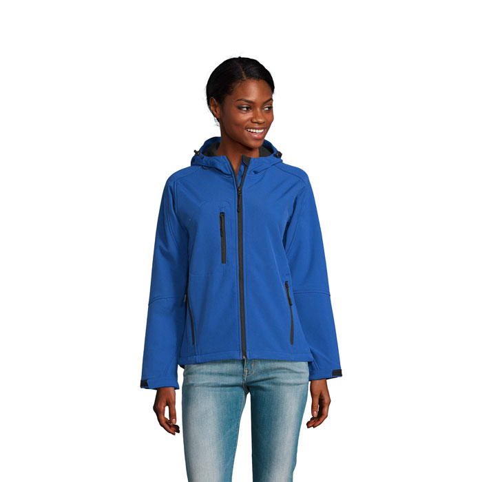 REPLAY WOMEN - REPLAY DAMES HOOD SOFTSHELL - Koningsblauw