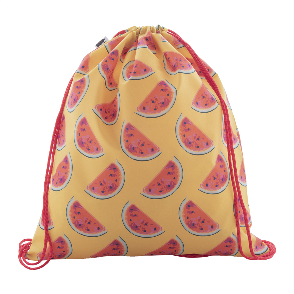 CreaDraw RPET - custom made trekkoord tas - Rood/Wit