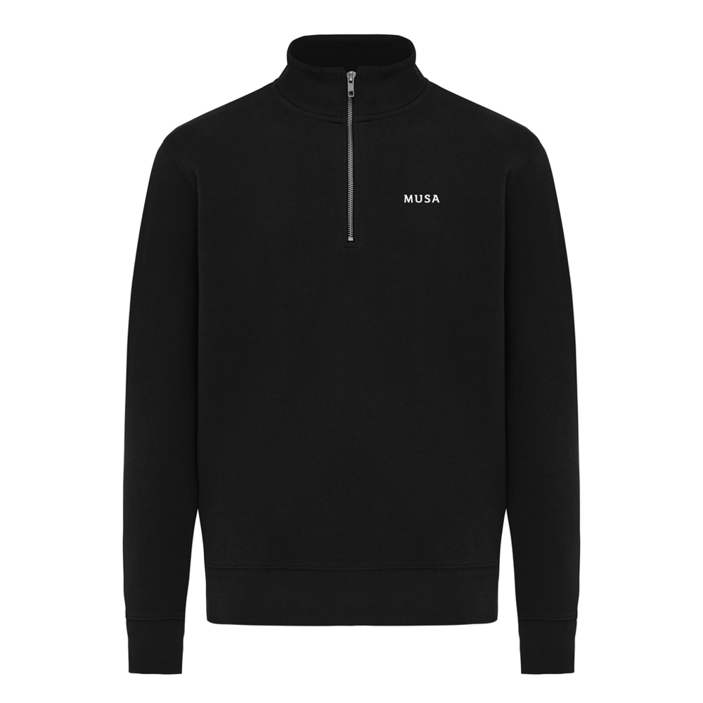 IQONIQ Elgon gerecycled katoen sweater met kwartritssluiting