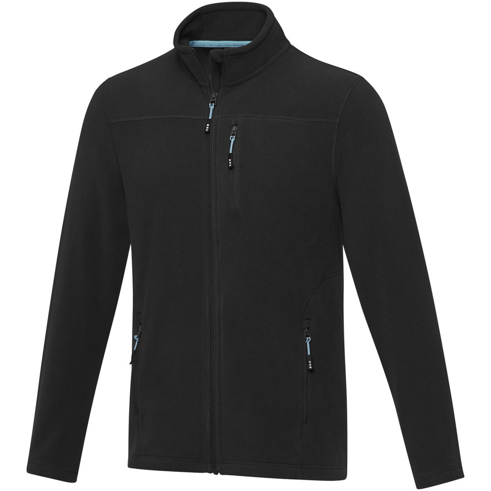 Amber GRS gerecycled heren fleece jas met volledige rits - Zwart
