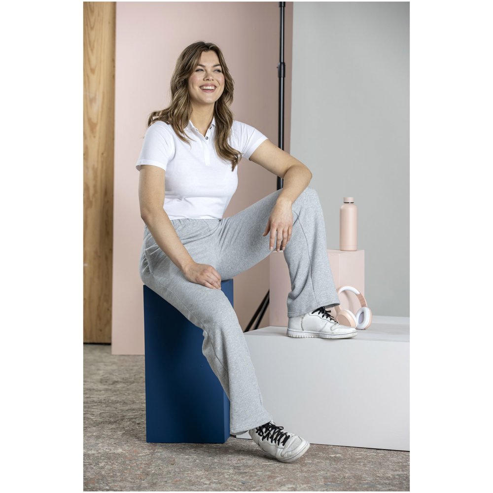 Graphite damespolo met korte mouwen biologisch textiel