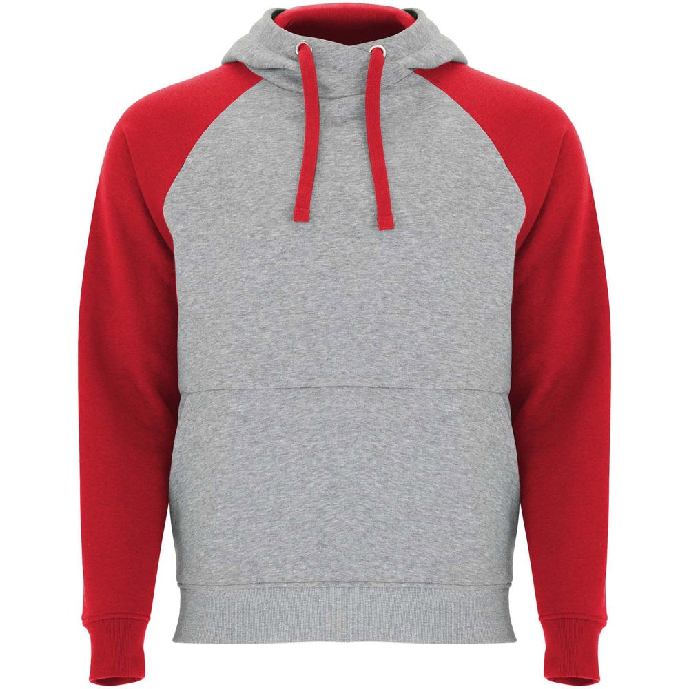 Badet unisex tweekleurige hoodie - Gemêleerd grijs, Rood